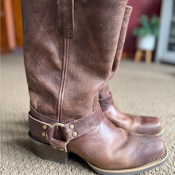 Justin Brown Leather Motorcycle Boots 10B - Picture 12 of 15
